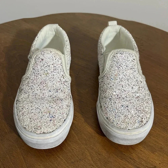 Kids White/Multicolored Sparkly Vans Size 13 - Picture 6 of 7